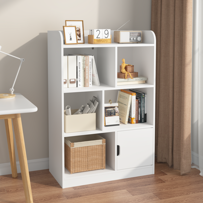 Kids Bookcase - 6 Compartments, Shelves, and Cube Organizer