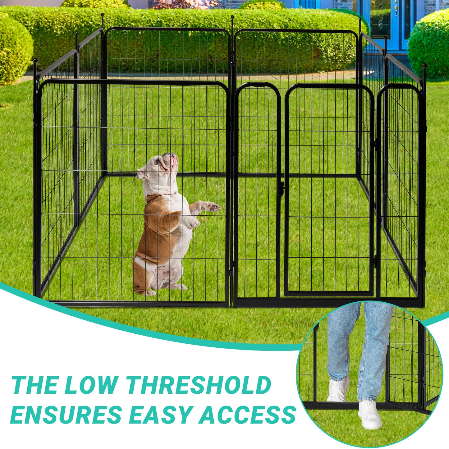 32" Dog Playpen - 8 Panels Metal Fence