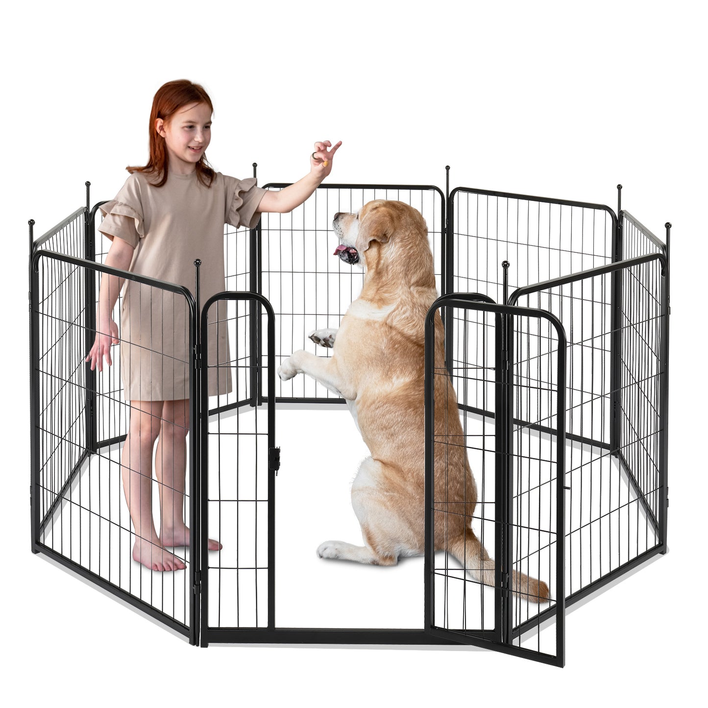 32" Dog Playpen - 8 Panels Metal Fence