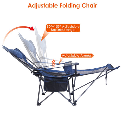 Foldable Camping Chair - Heavy Duty, Reclining