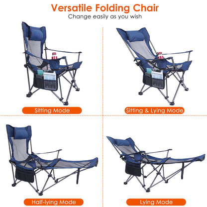 Foldable Camping Chair - Heavy Duty, Reclining