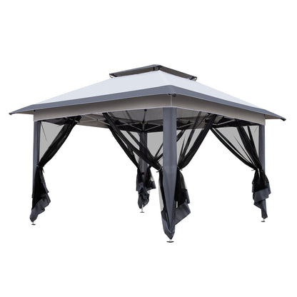 2' x 12' Outdoor Pop-up Canopy with 4 Sidewalls Grey