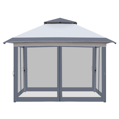 2' x 12' Outdoor Pop-up Canopy with 4 Sidewalls Grey