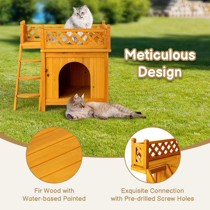 2-Story Wooden Pet House - Outdoor/Indoor