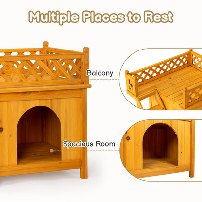 2-Story Wooden Pet House - Outdoor/Indoor