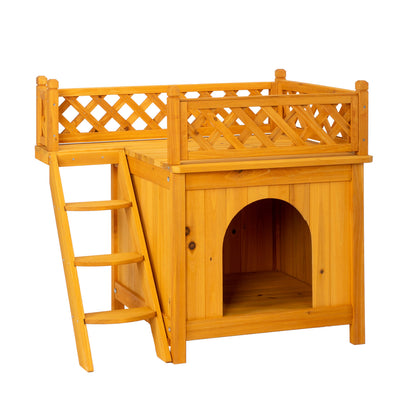 2-Story Wooden Pet House - Outdoor/Indoor