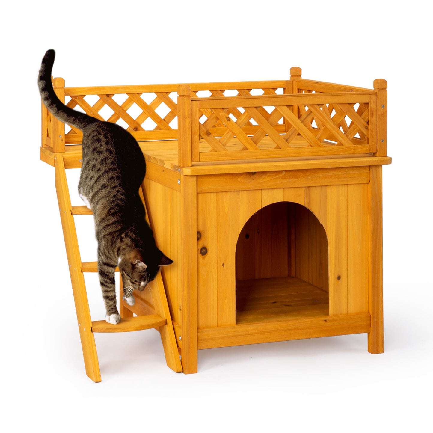 2-Story Wooden Pet House - Outdoor/Indoor