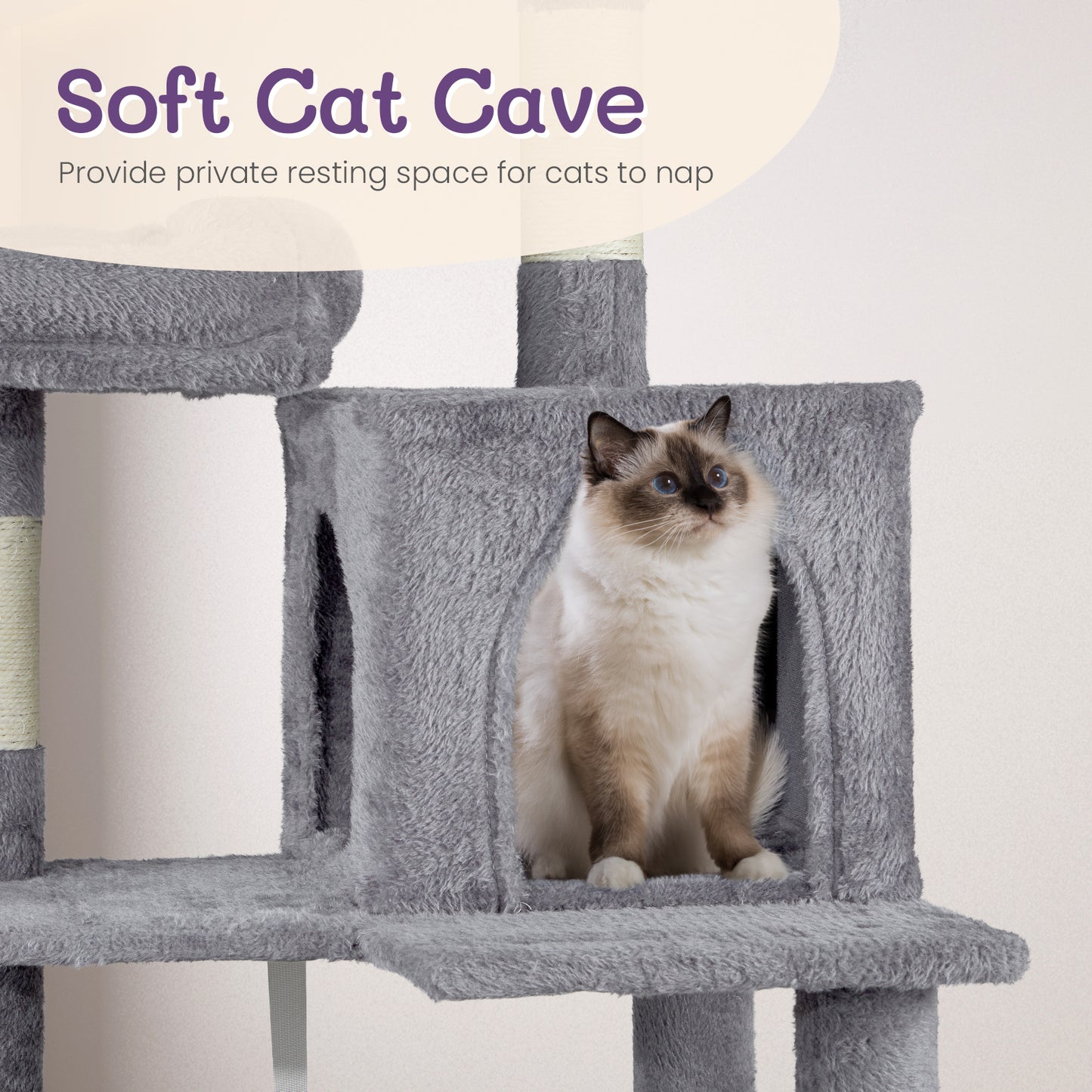 57" Cat Tree - Tower with Condo and Scratching Posts