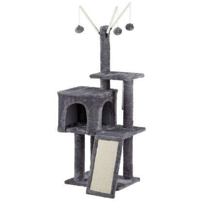 49" Cat Tree - Indoor Tower with Condo and Scratch Board