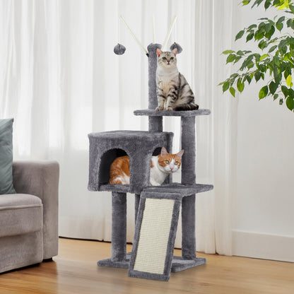 49" Cat Tree - Indoor Tower with Condo and Scratch Board