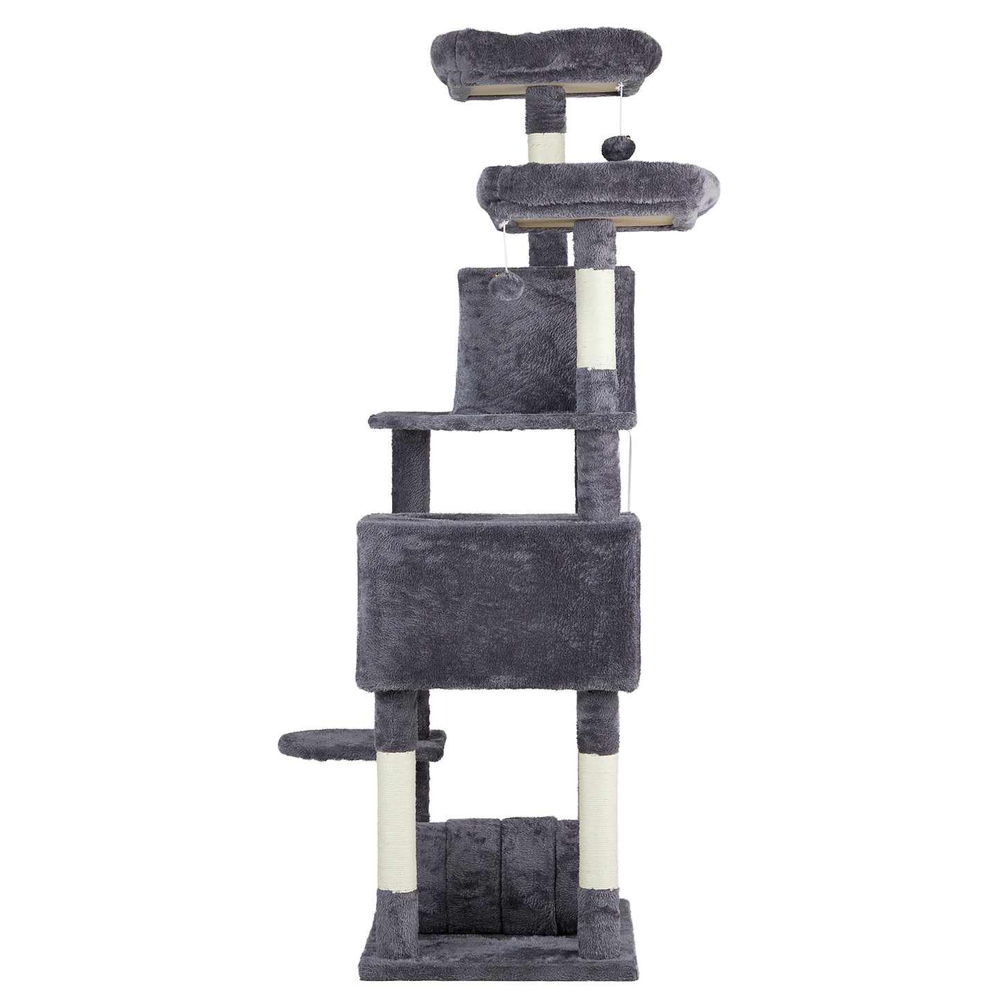 65" Cat Tree - Multi-Level Tower with Condos and Scratching Posts