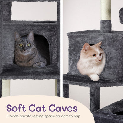 65" Cat Tree - Multi-Level Tower with Condos and Scratching Posts