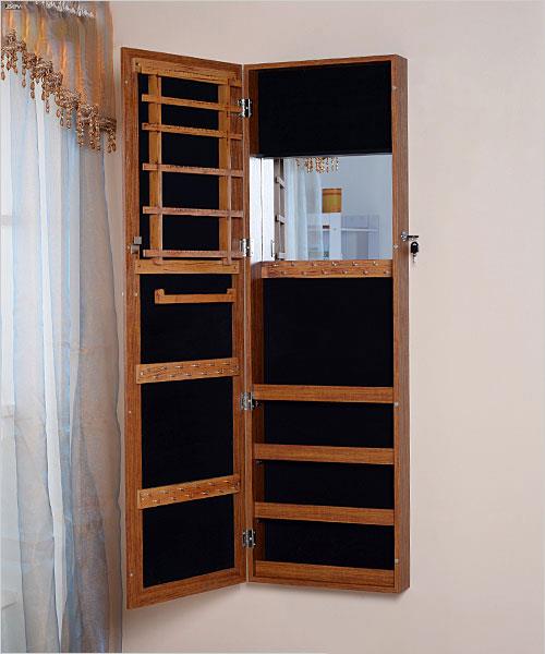 Wall-Mount and Over-the-Door Jewelry Cabinet - Mirrored, Jewelry Box