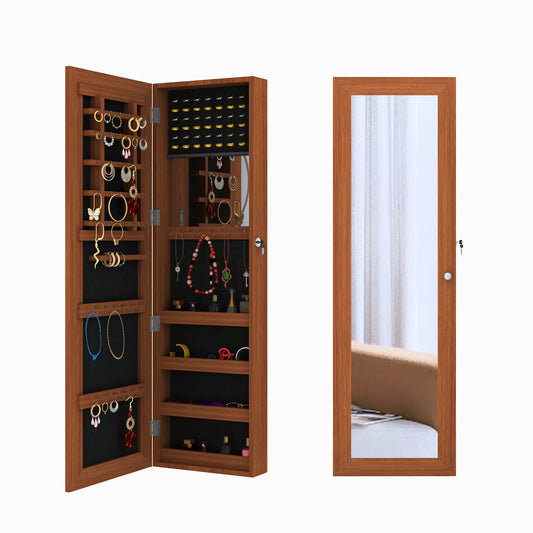 Wall-Mount and Over-the-Door Jewelry Cabinet - Mirrored, Jewelry Box