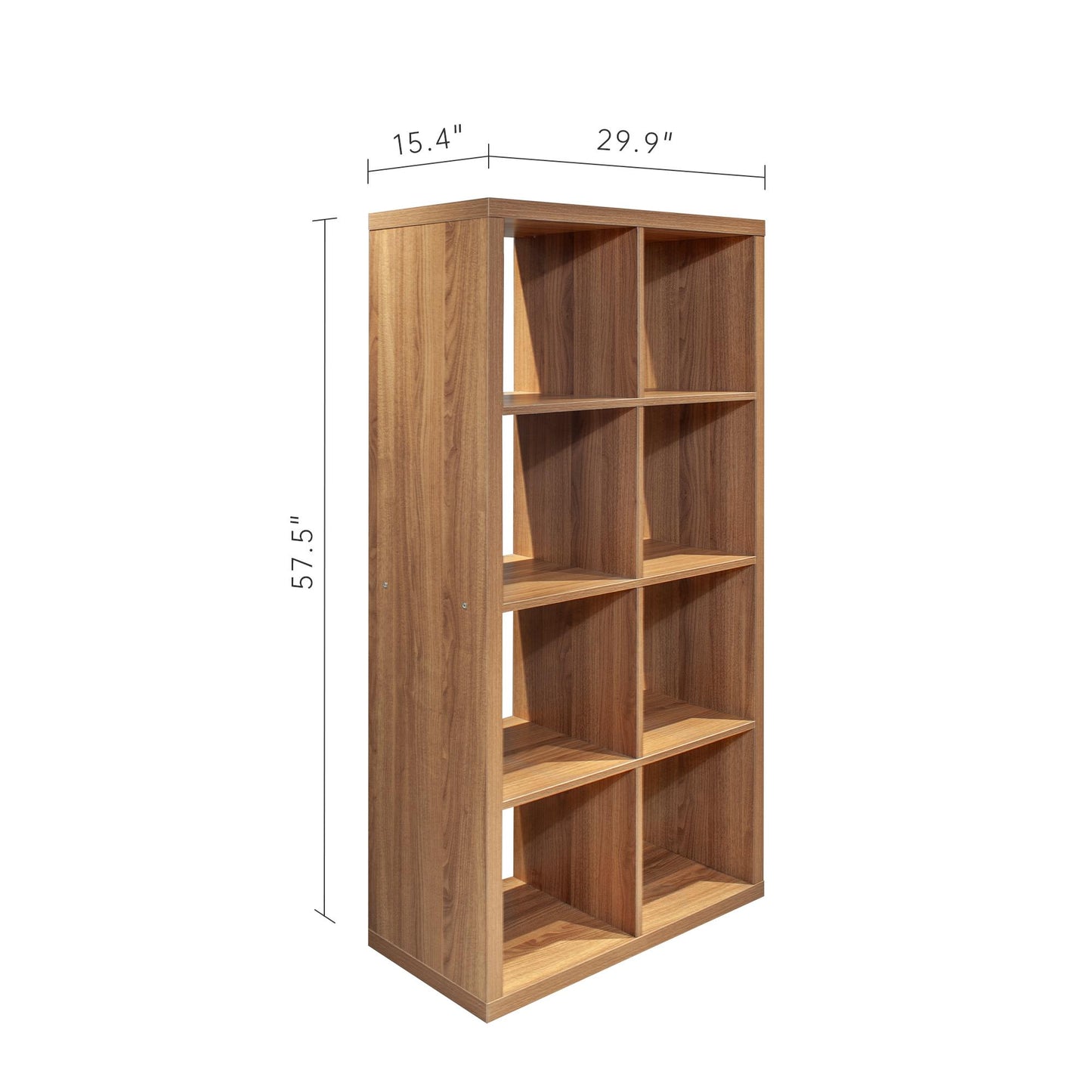 8-Cube Organizer - Open Back Shelves, 2x4 Bookcase