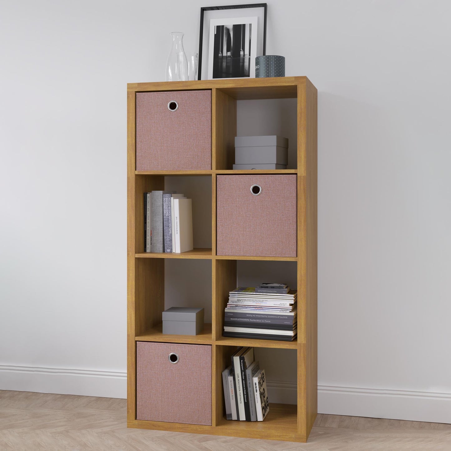 8-Cube Organizer - Open Back Shelves, 2x4 Bookcase