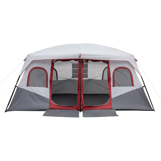 10-Person Family Cabin Tent - 2 Rooms with Storage Pockets