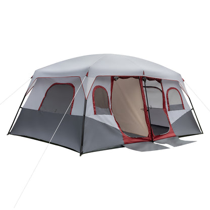 10-Person Family Cabin Tent - 2 Rooms with Storage Pockets