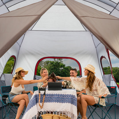 10-Person Family Cabin Tent - 2 Rooms with Storage Pockets