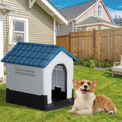 Indoor/Outdoor Doghouse - With Air Vents and Elevated Floor