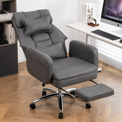 Swivel Ergonomic Office Chair, High Back with Lumbar Support and Headrest, 155° Recline