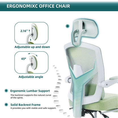 SWEETCRISPY Ergonomic Mesh Office Chair with Lumbar Support