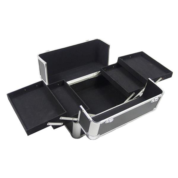 4-in-1 Aluminum Rolling Makeup Case - Black