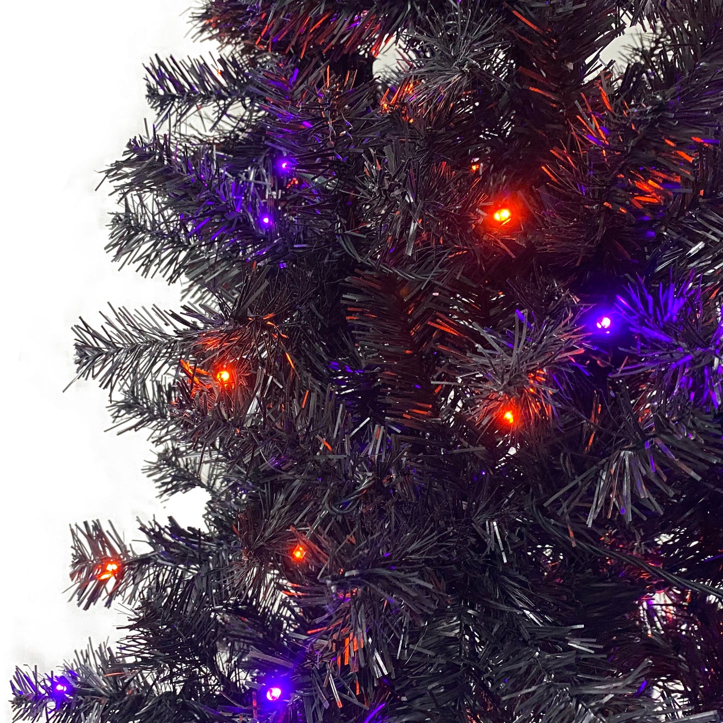 6FT Artificial Fir Bent Top Halloween Christmas Tree, Xmas Tree Bendable Grinch Style Christmas Tree Holiday Decoration w/1,080 Lush Branch Tips, 300 LED Lights X-mas Halloween Style