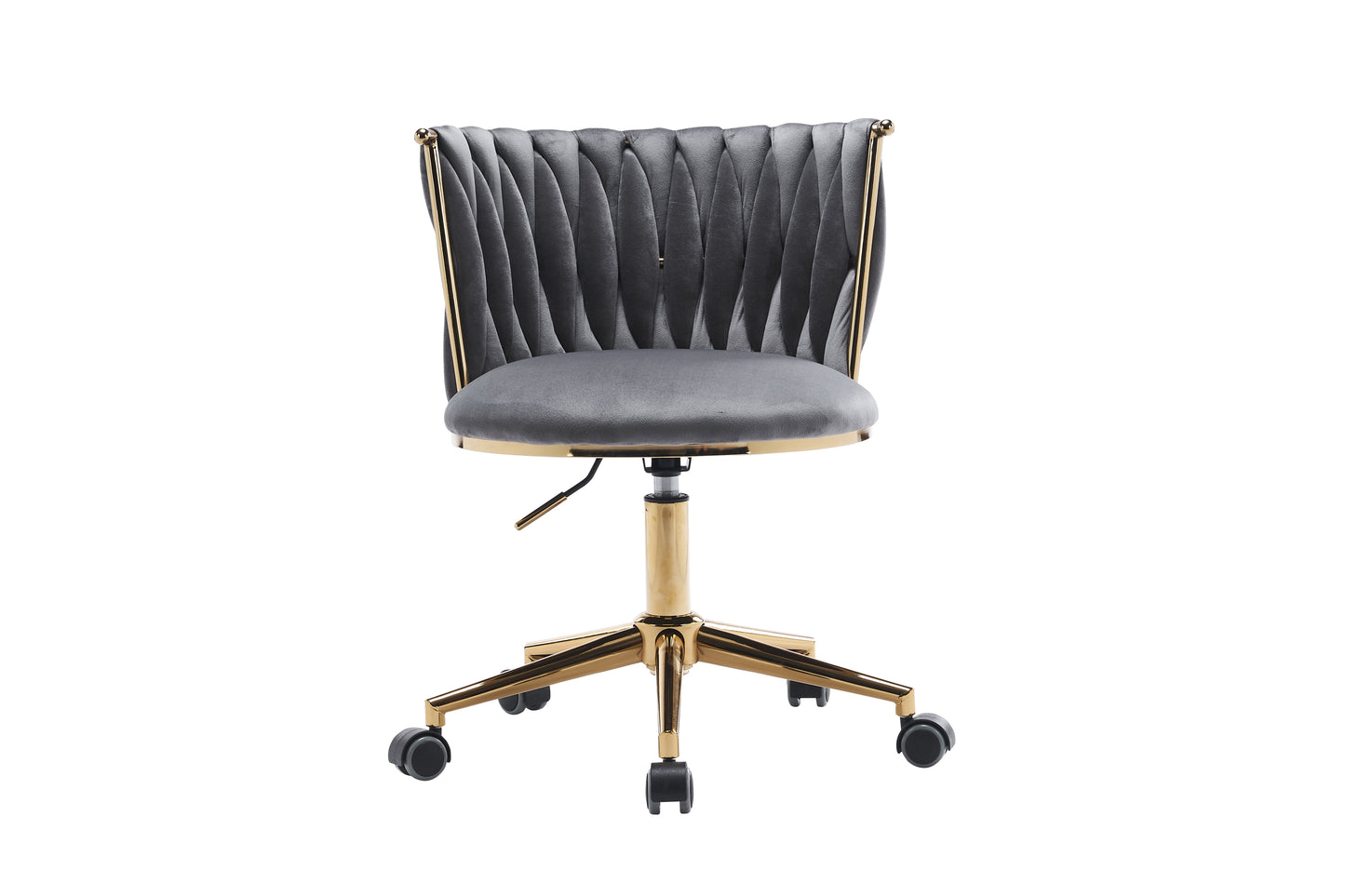 Upholstered Office Desk Chair, Adjustable Swivel Wheels, Ergonomic Design