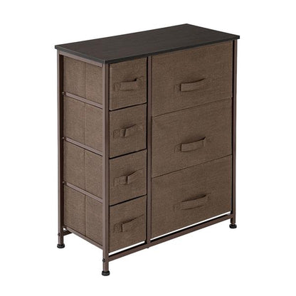 Dresser with 7 Drawers - Steel Frame, Wood Top, Fabric Bins