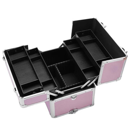 3 in 1 Aluminum Cosmetic Makeup Case Tattoo Box Pink