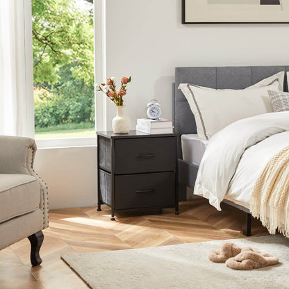 Metal Frame Dresser with Wood Top and Drawers