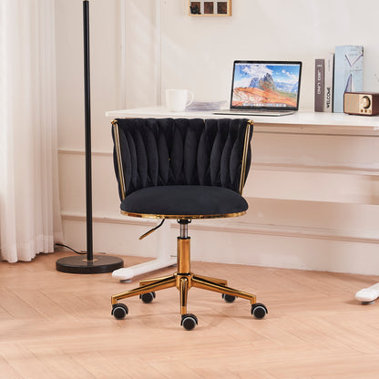 Upholstered Office Desk Chair, Adjustable Swivel Wheels, Ergonomic Design