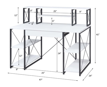 ACME Amiel Desk, White & Black