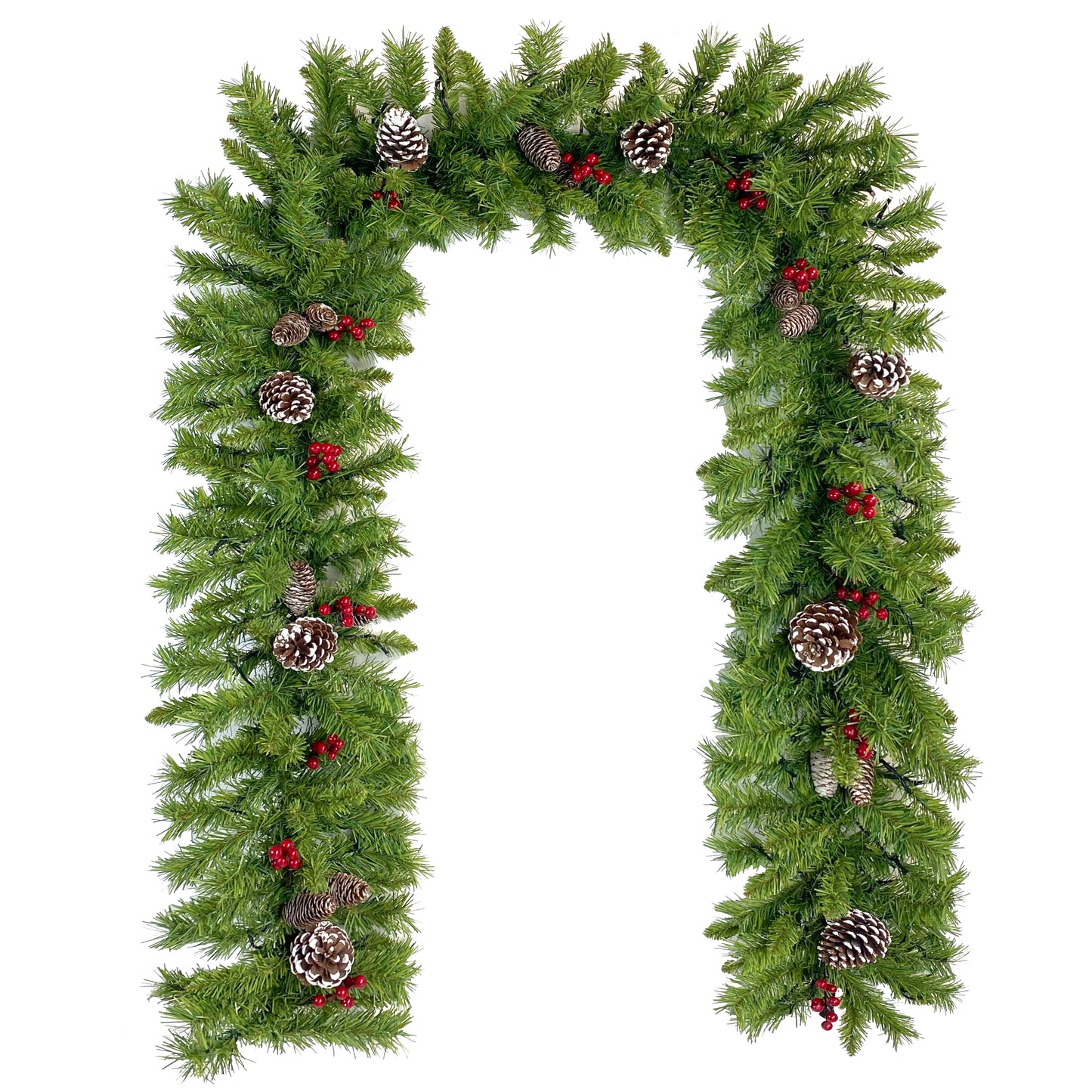 Pre-lit Xmas Tree Artificial Christmas 4-Piece Set,Garland, Wreath and Set of 2 Entrance Trees X-mas with LED Lights, Christmas Tree