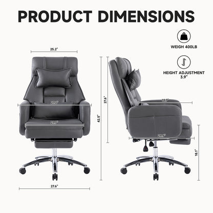 Swivel Ergonomic Office Chair, High Back with Lumbar Support and Headrest, 155° Recline