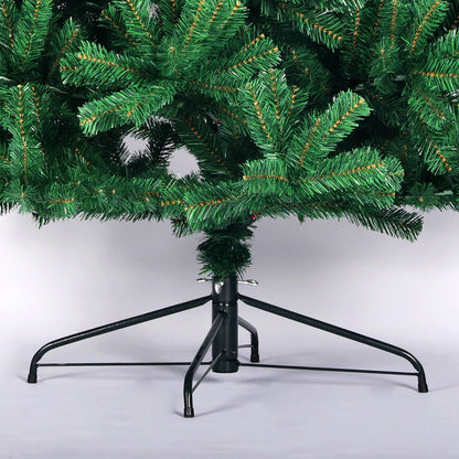 Artificial Christmas Tree Full Natural Spruce PVC Fir Tree 7.5ft Foldable Metal Stand  Unlit Green