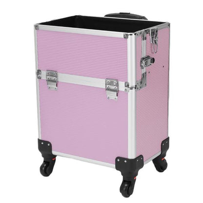 3 in 1 Aluminum Cosmetic Makeup Case Tattoo Box Pink