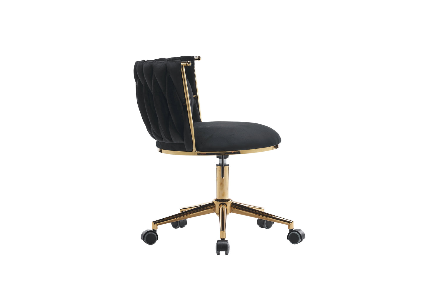 Upholstered Office Desk Chair, Adjustable Swivel Wheels, Ergonomic Design