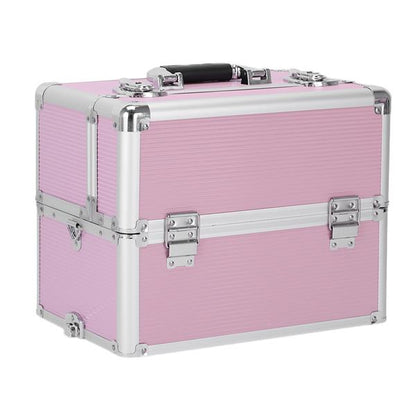 3 in 1 Aluminum Cosmetic Makeup Case Tattoo Box Pink