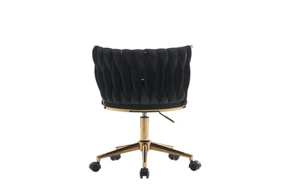 Upholstered Office Desk Chair, Adjustable Swivel Wheels, Ergonomic Design