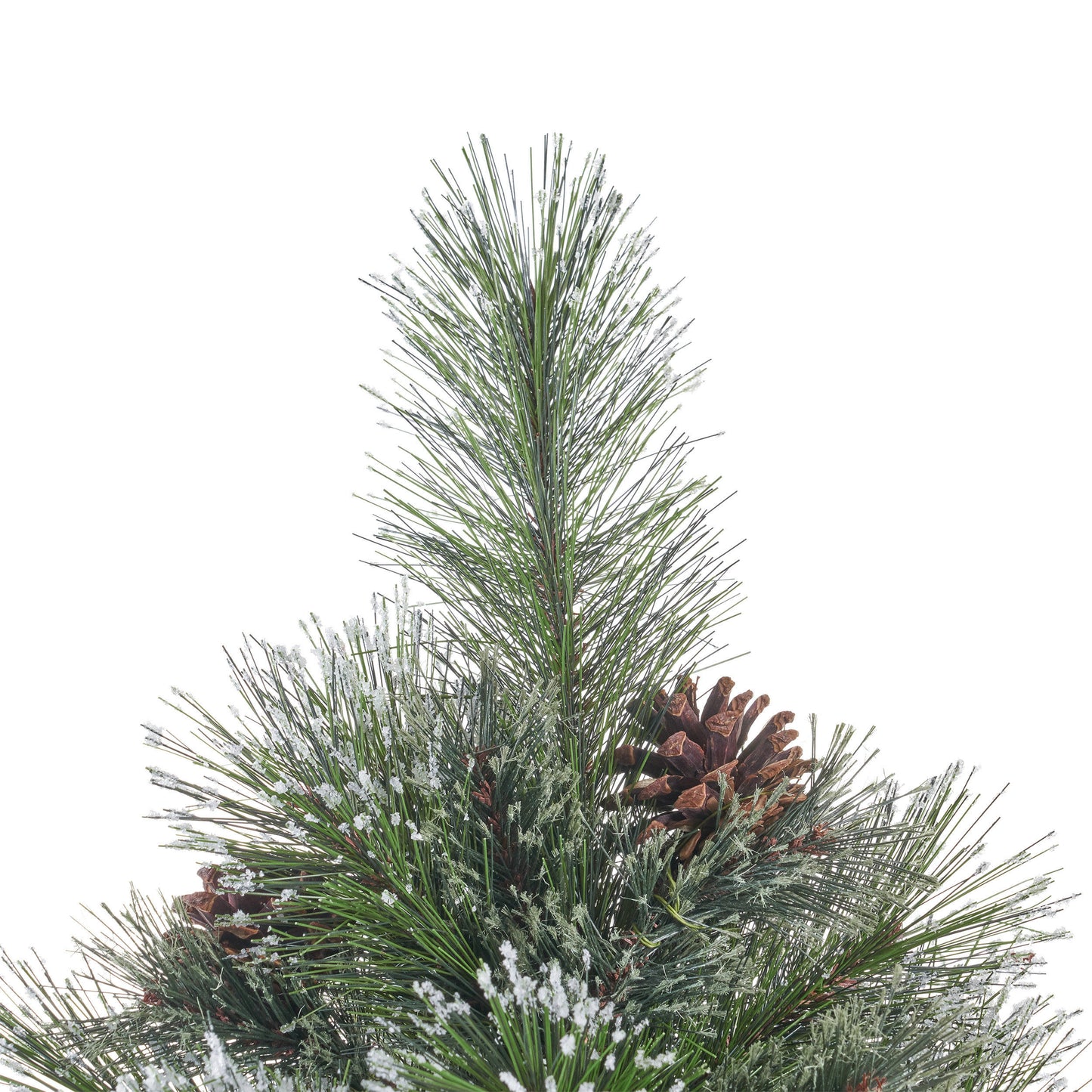 7' Faux Cashmere and Snow Bristle Mixed Tree with 75 Pine Cones and 1233 tips,Dia.:59