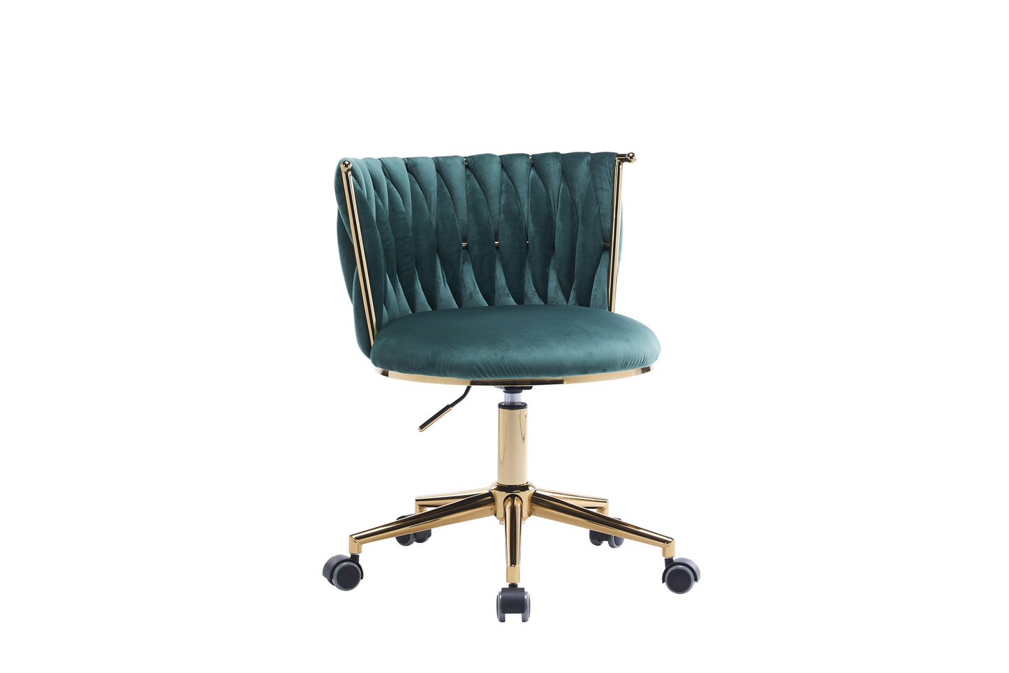 Upholstered Office Desk Chair, Adjustable Swivel Wheels, Ergonomic Design