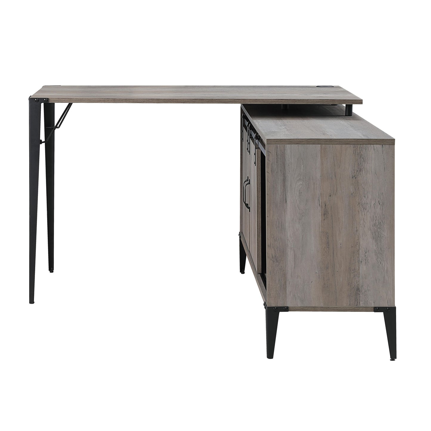 ACME Zakwani Writing Desk, Gray Oak & Black Finish OF00009