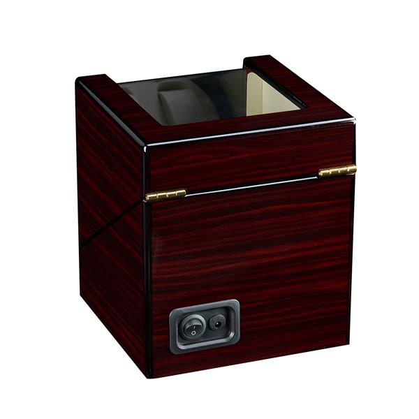 Double Watch Winder - Automatic Rotation, Wood Display Case