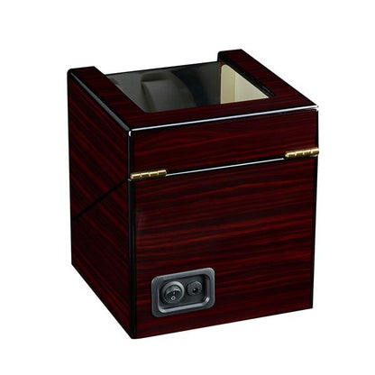 Double Watch Winder - Automatic Rotation, Wood Display Case