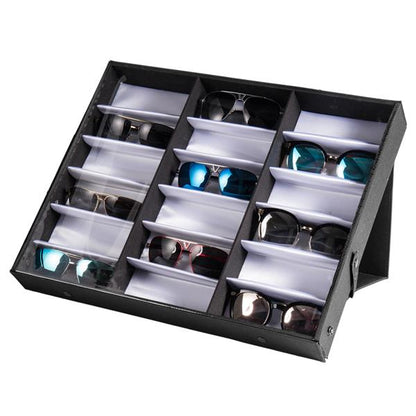 18-Piece Sunglasses Organizer - Display Storage Case