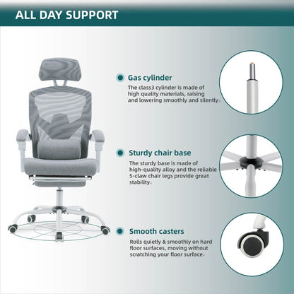 SWEETCRISPY Ergonomic Mesh Office Chair with Lumbar Support