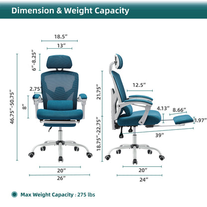 SWEETCRISPY Ergonomic Mesh Office Chair with Lumbar Support