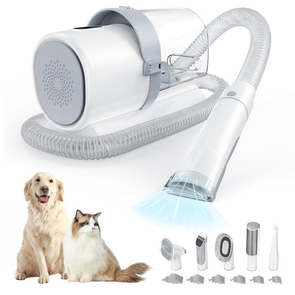 Cordless Dog Grooming Clippers, 3 Suction Modes, Low Noise, 5 Grooming Tools